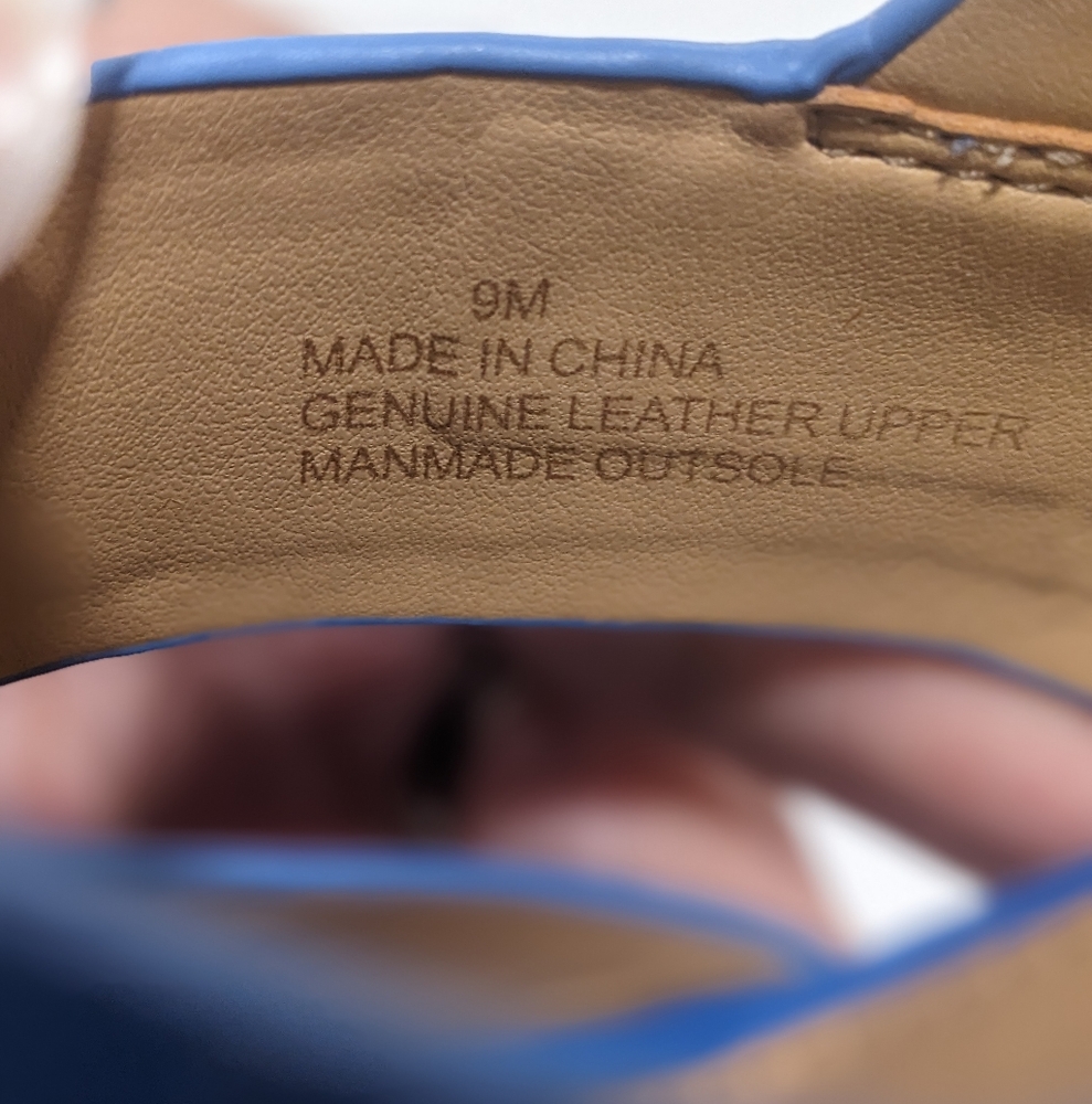 NWOT Talbot Blue Leather Sandals - Picture 8 of 16
